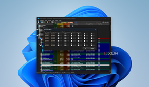 Screenshot of Process Explorer showing the list of processes with the CPU affinity dialog open