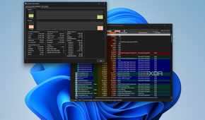 Screenshot of Process Explorer showing the list of processes with the system monitoring tool open to the Memory tab