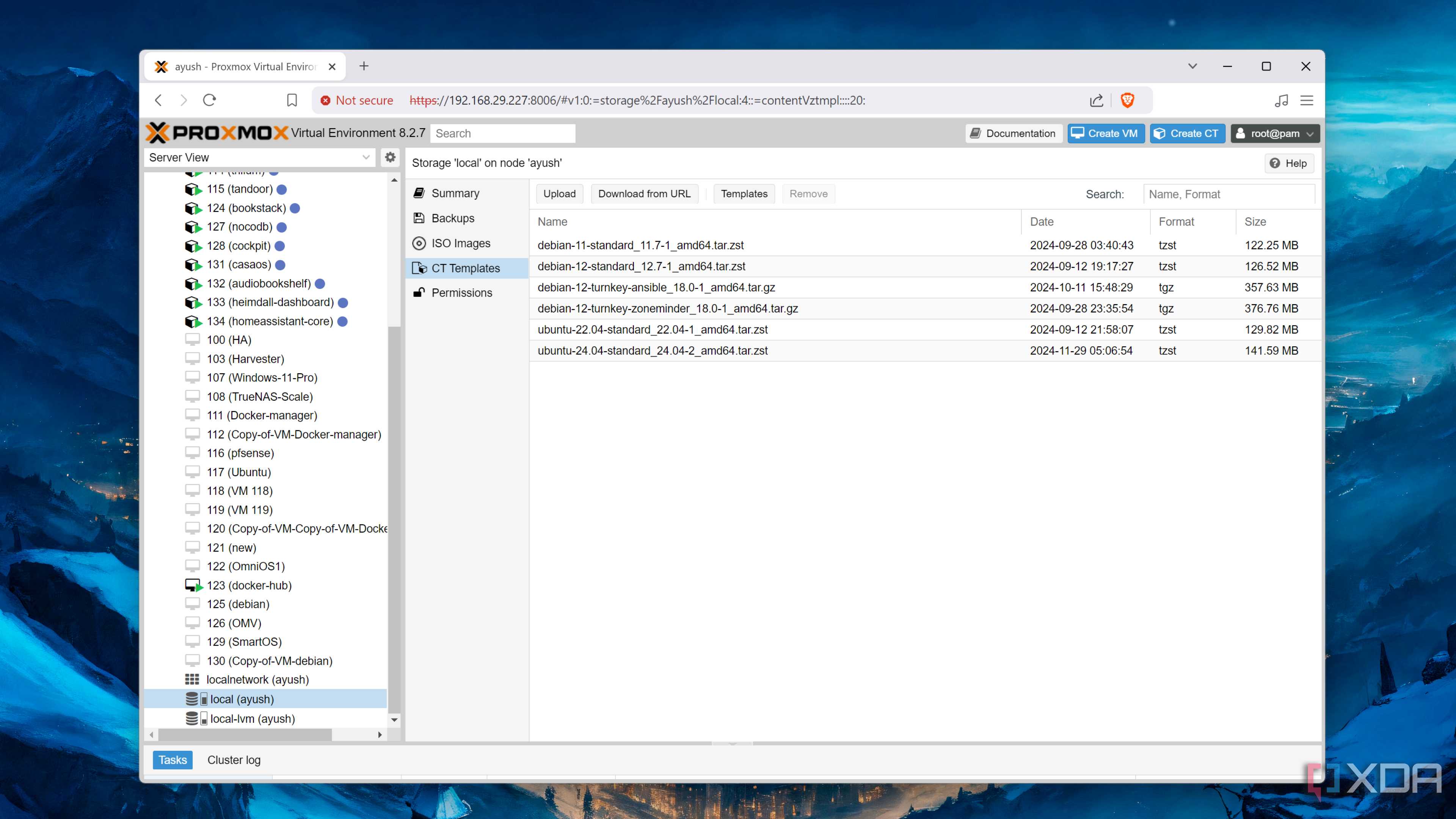 The Proxmox LXC container images