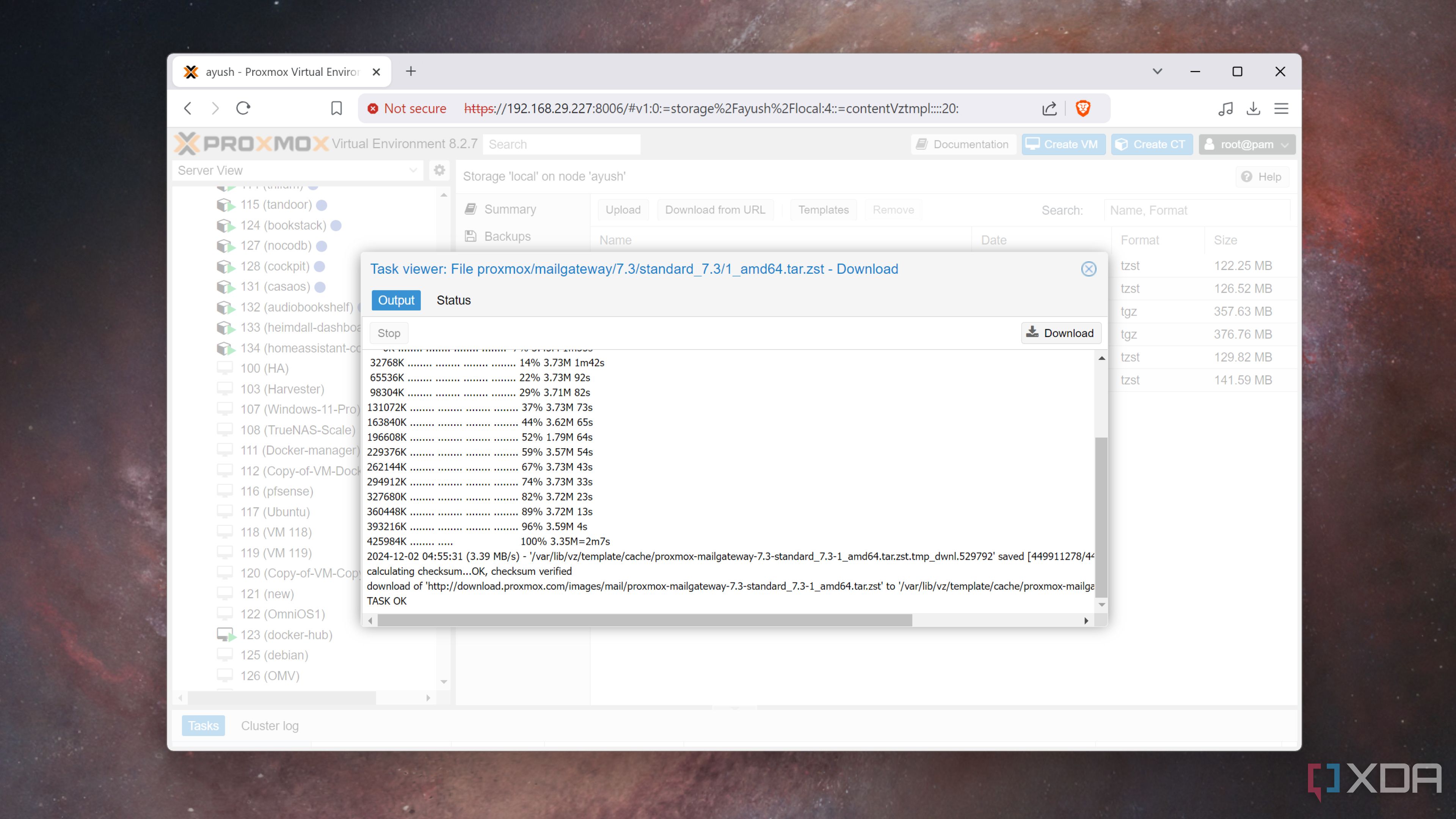 Downloading the Proxmox Mail Server LXC
