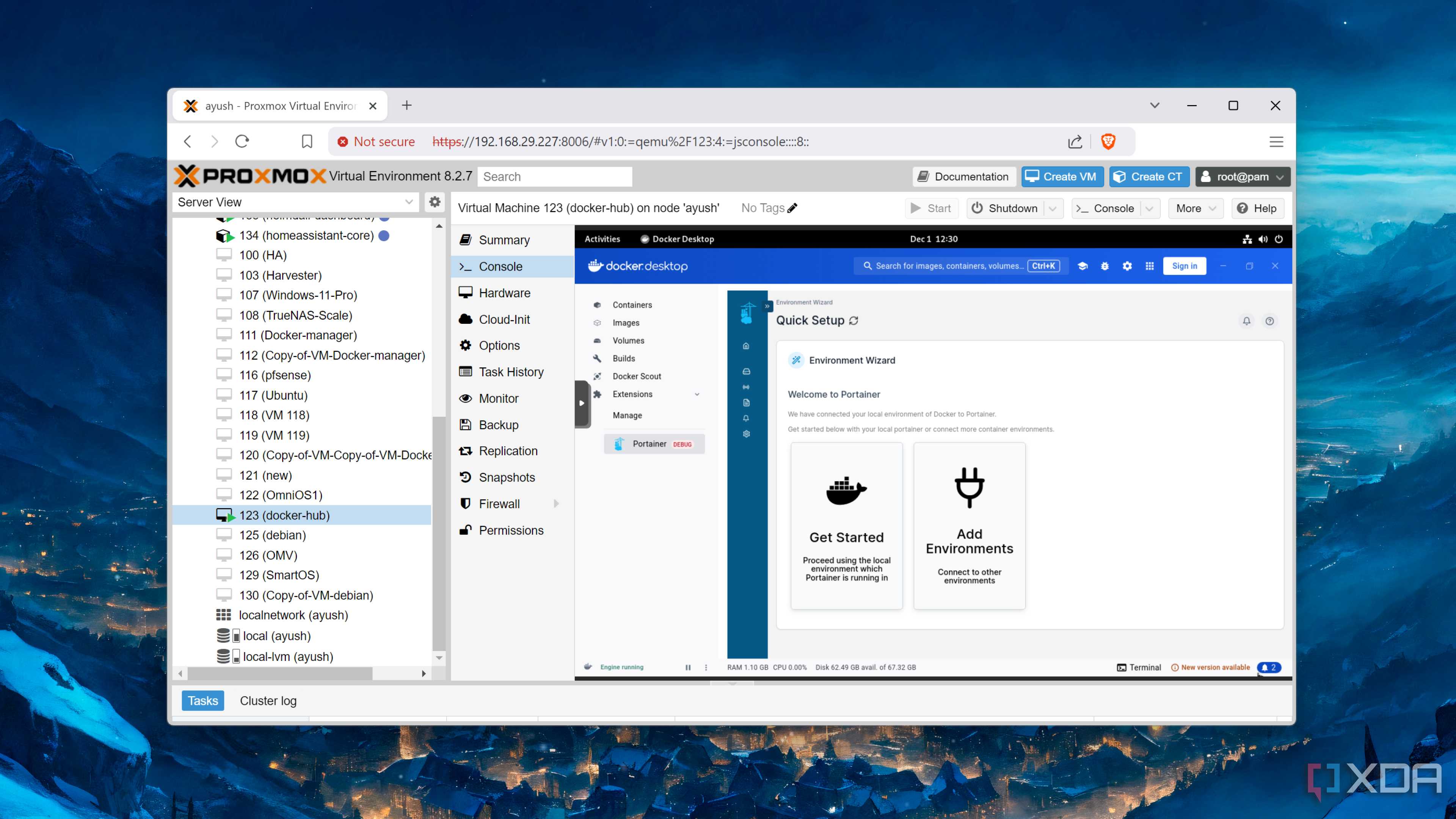 Running Portainer inside a Proxmox machine