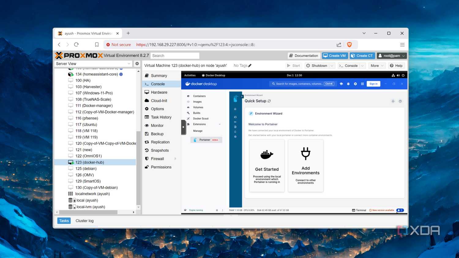 Running Portainer inside a Proxmox machine