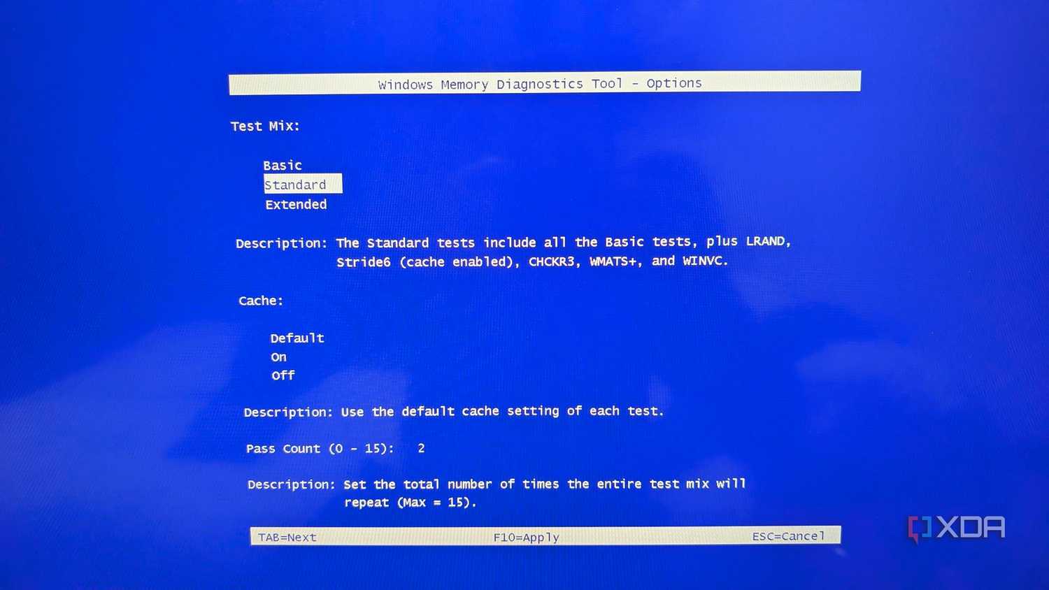 any image showing the options for the windows memory diagnostic tool