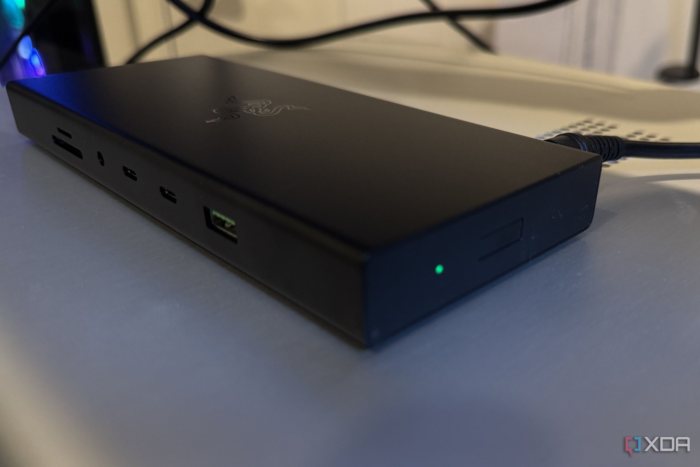 razer usb 4 dock shown powered on