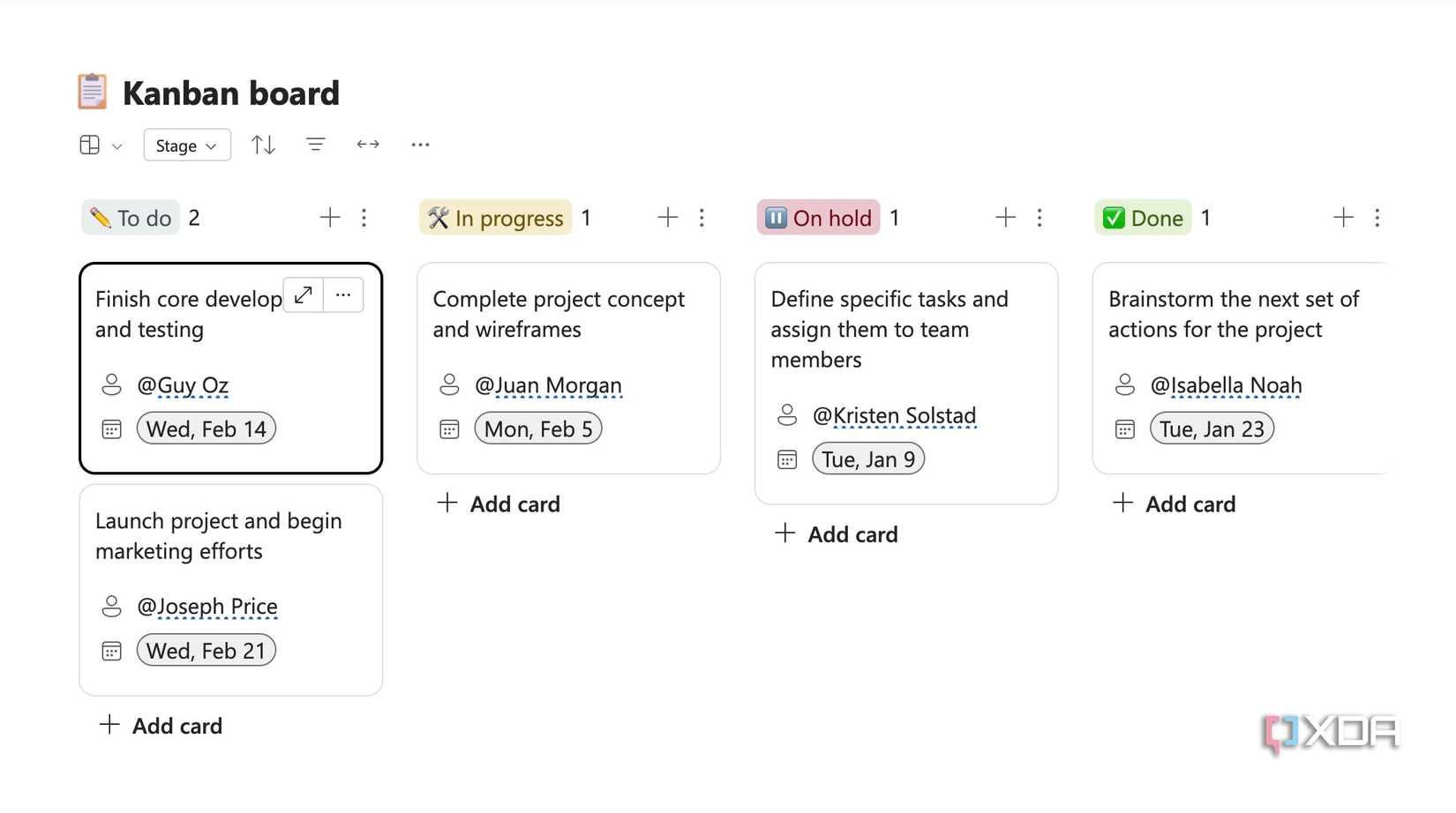 Kanban boards in Loop
