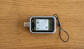 Top-down view of the Satechi Mini NVMe SSD Enclosure with an SSD installed inside