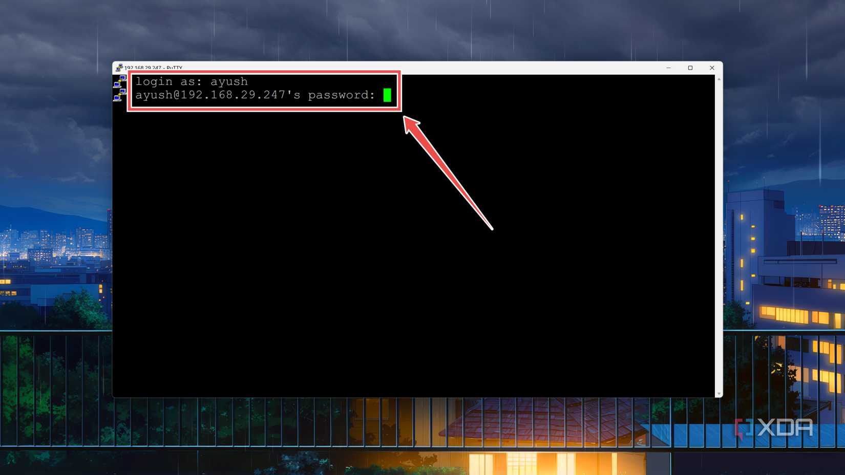 Logging into an SBC using the PuTTY terminal