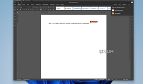 Screenshot of OnlyOffice when collaborating online showing an indicator for another user