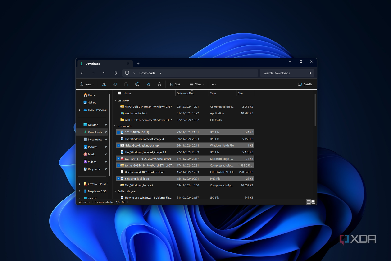 Screenshot of File Explorer showing multiple files selected