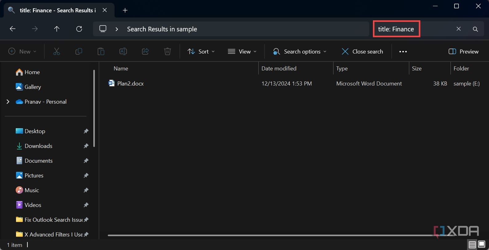 Find files in File Explorer