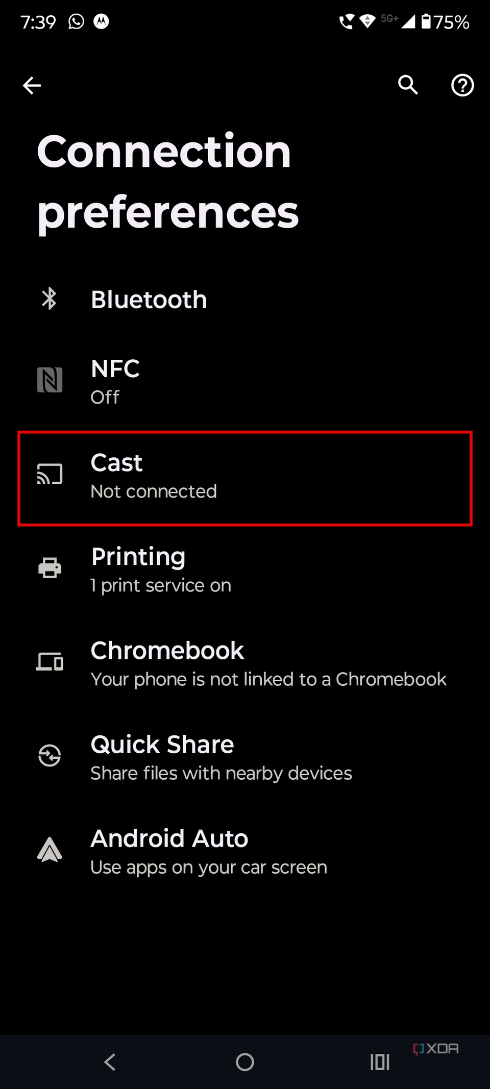 Select Cast option
