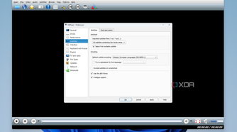 Screenshot of SMPlayer in Windows 11 showing the settings window with options for subtitles