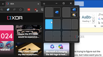 showing the snap layouts feature in Windows 11