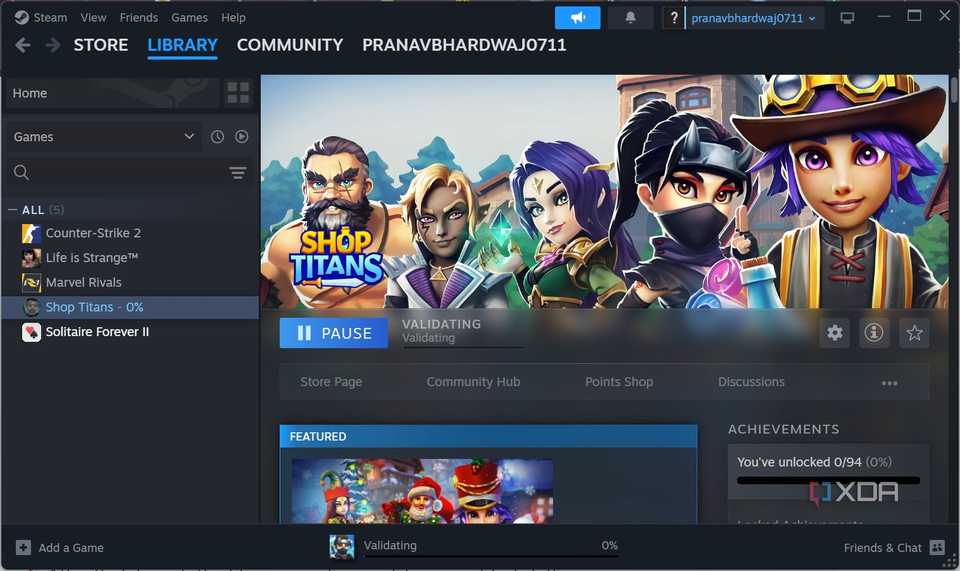 Steam game validating