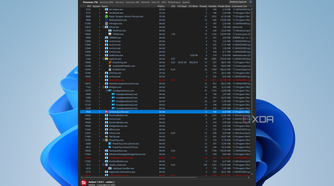 Screenshot of the processes tab in Task Manager DeLuxe