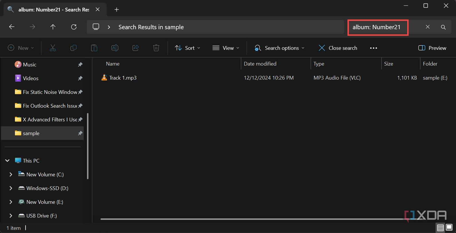 Find files in File Explorer
