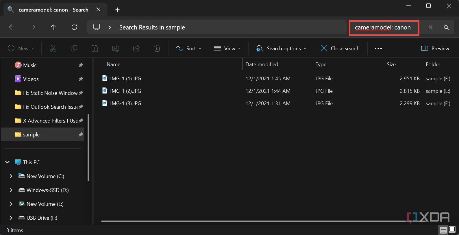 Find files in File Explorer