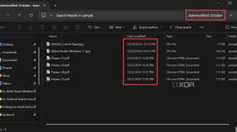 Using datemodified filter in search