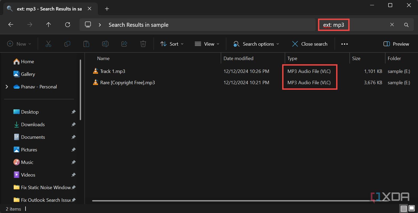 Find files in File Explorer