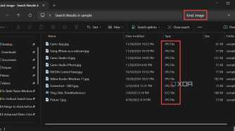 Using kind filter in search