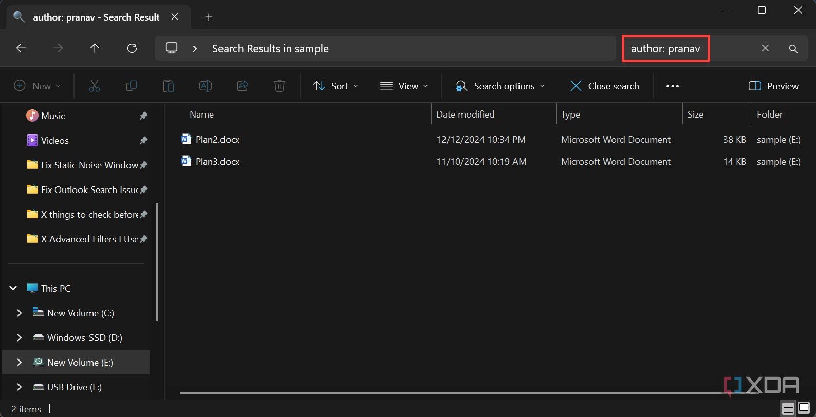 Find files in File Explorer