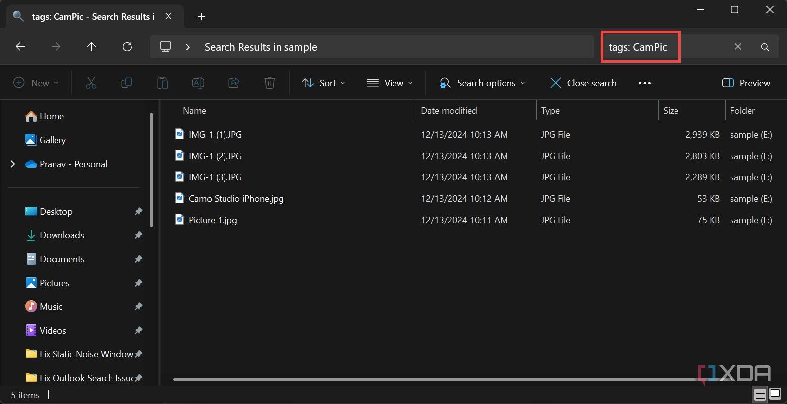 Find files in File Explorer