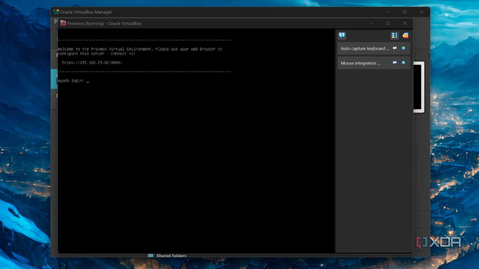 The IP address of a VM in VirtualBox