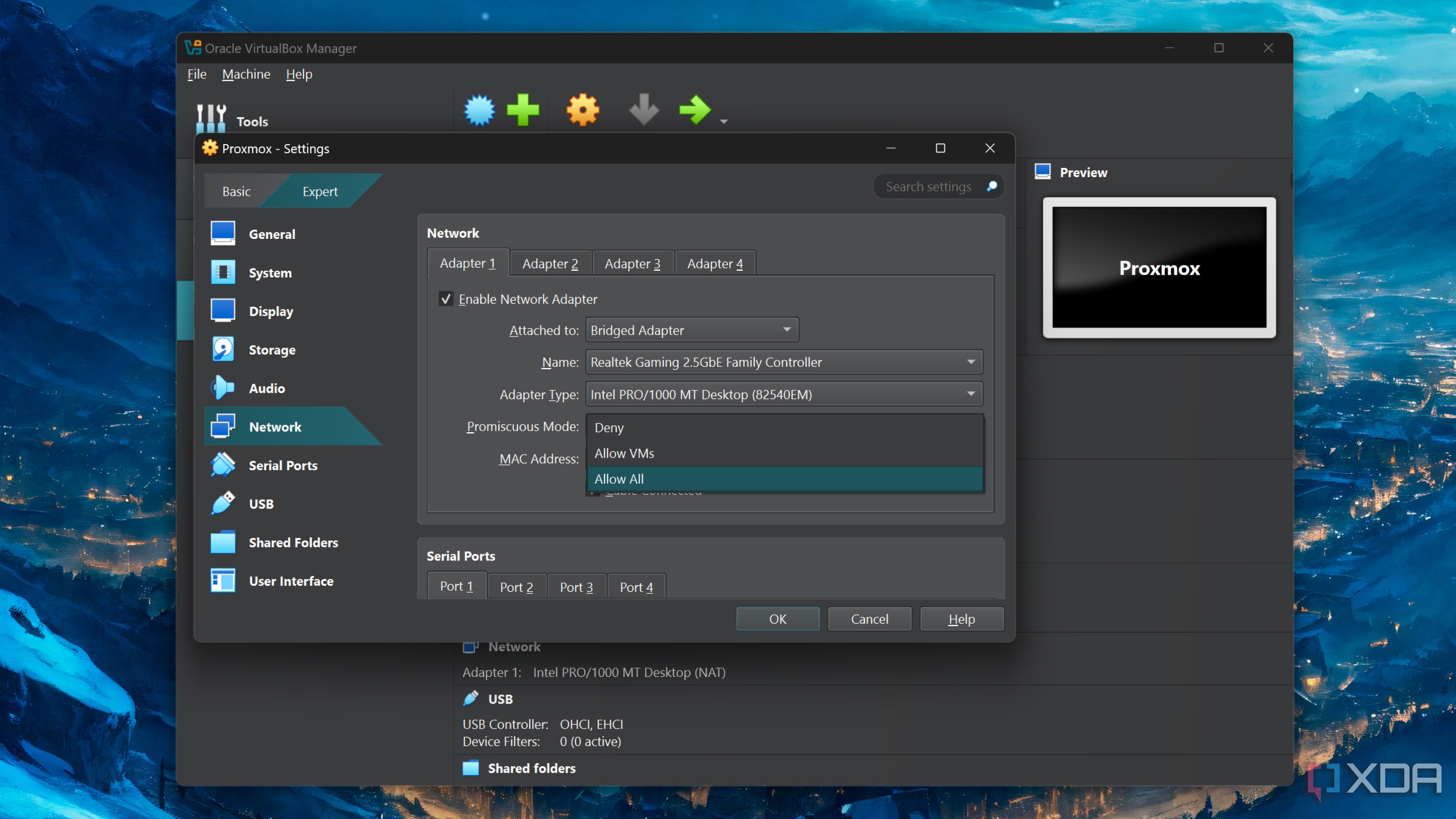 Enabling Promiscuous mode in VirtualBox