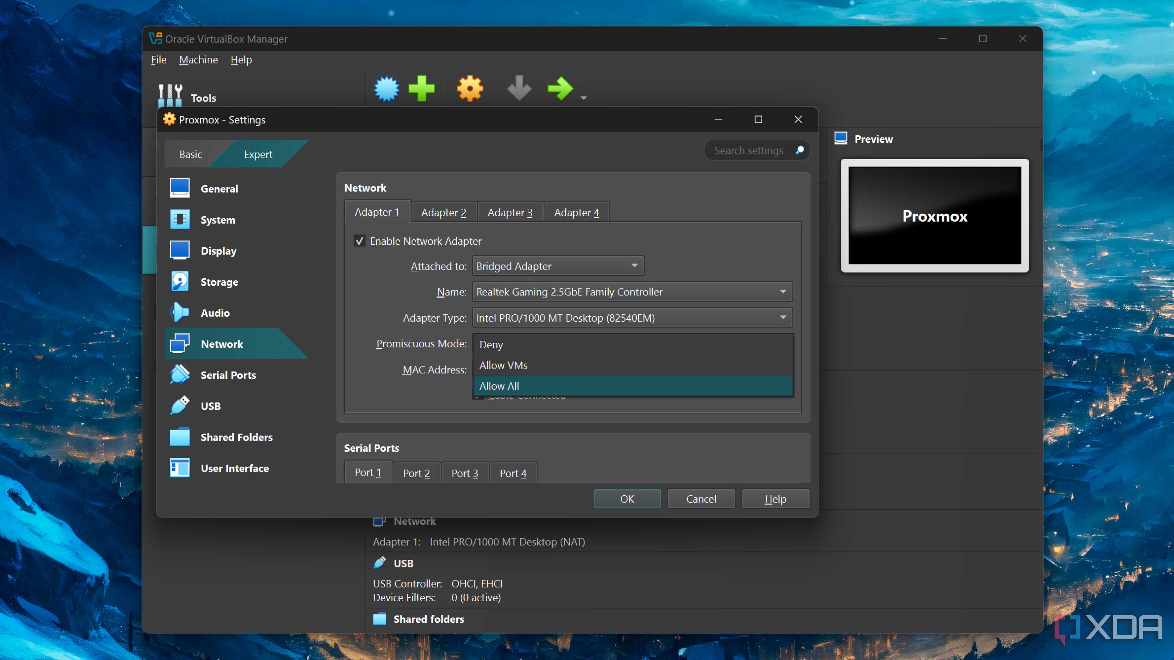 Enabling Promiscuous mode in VirtualBox