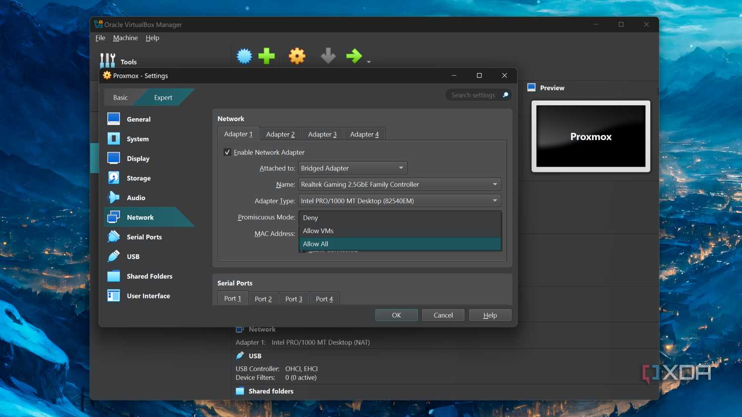 Enabling Promiscuous mode in VirtualBox