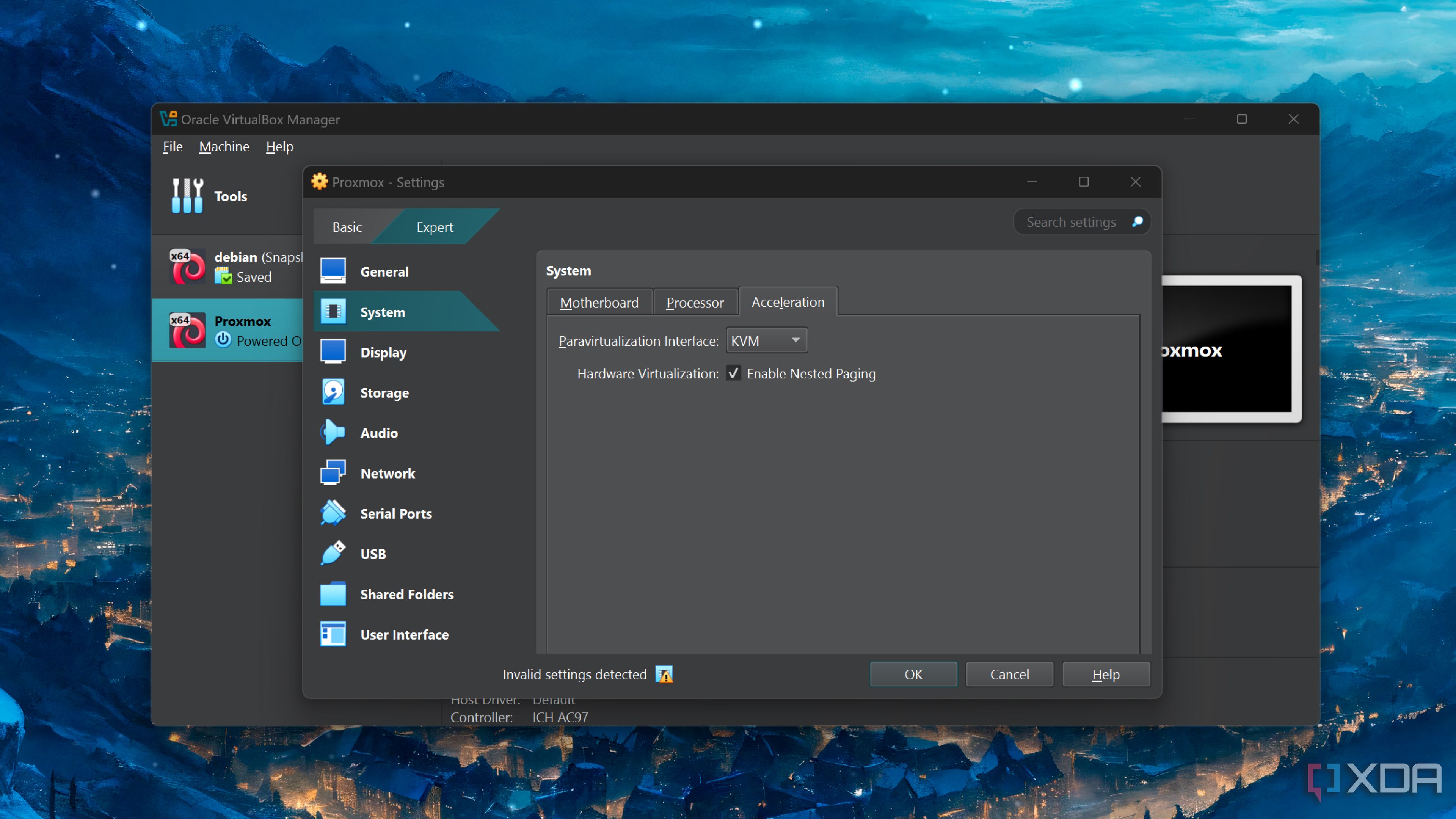 Enabling KVM in VirtualBox