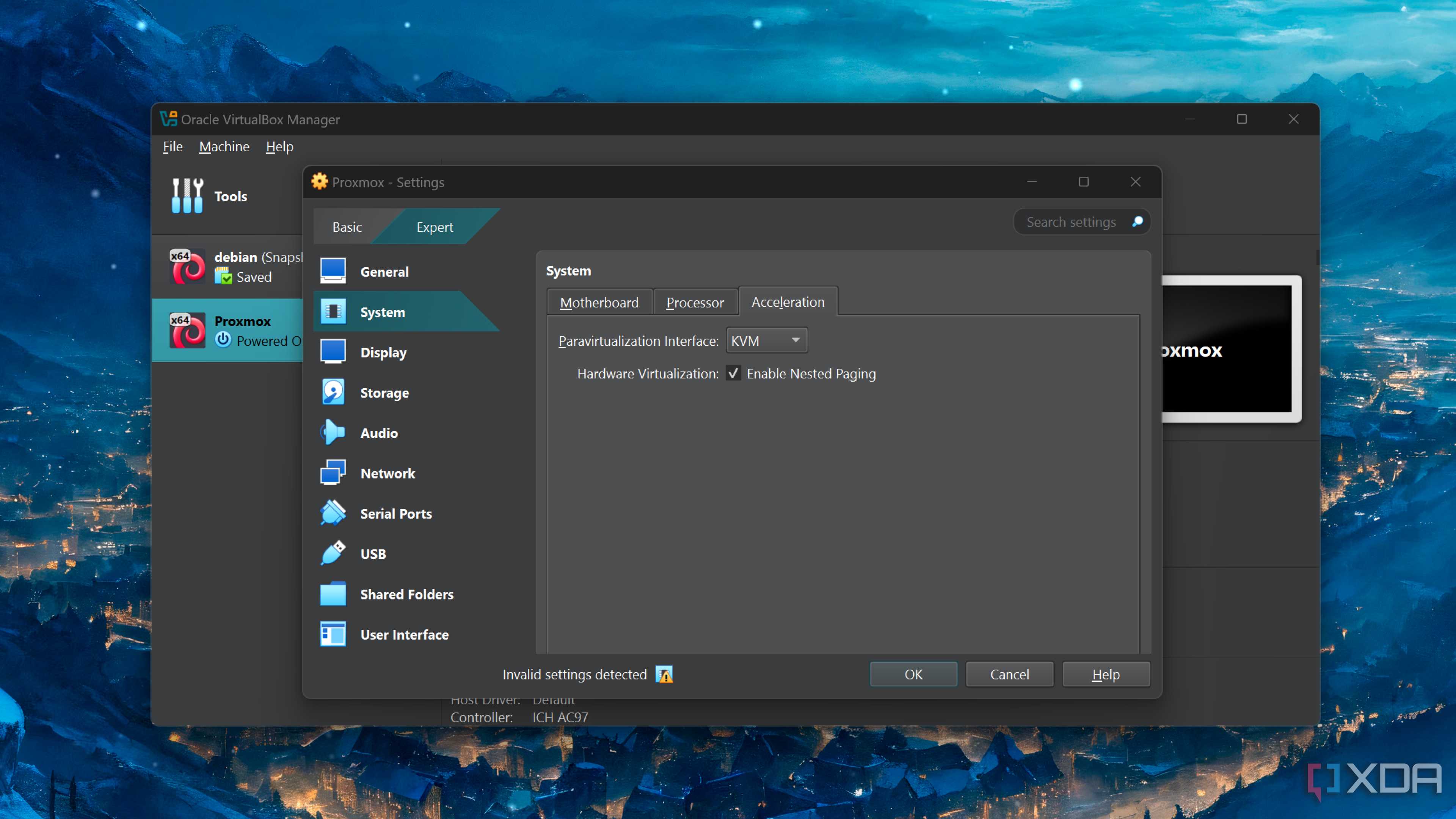 Enabling KVM in VirtualBox