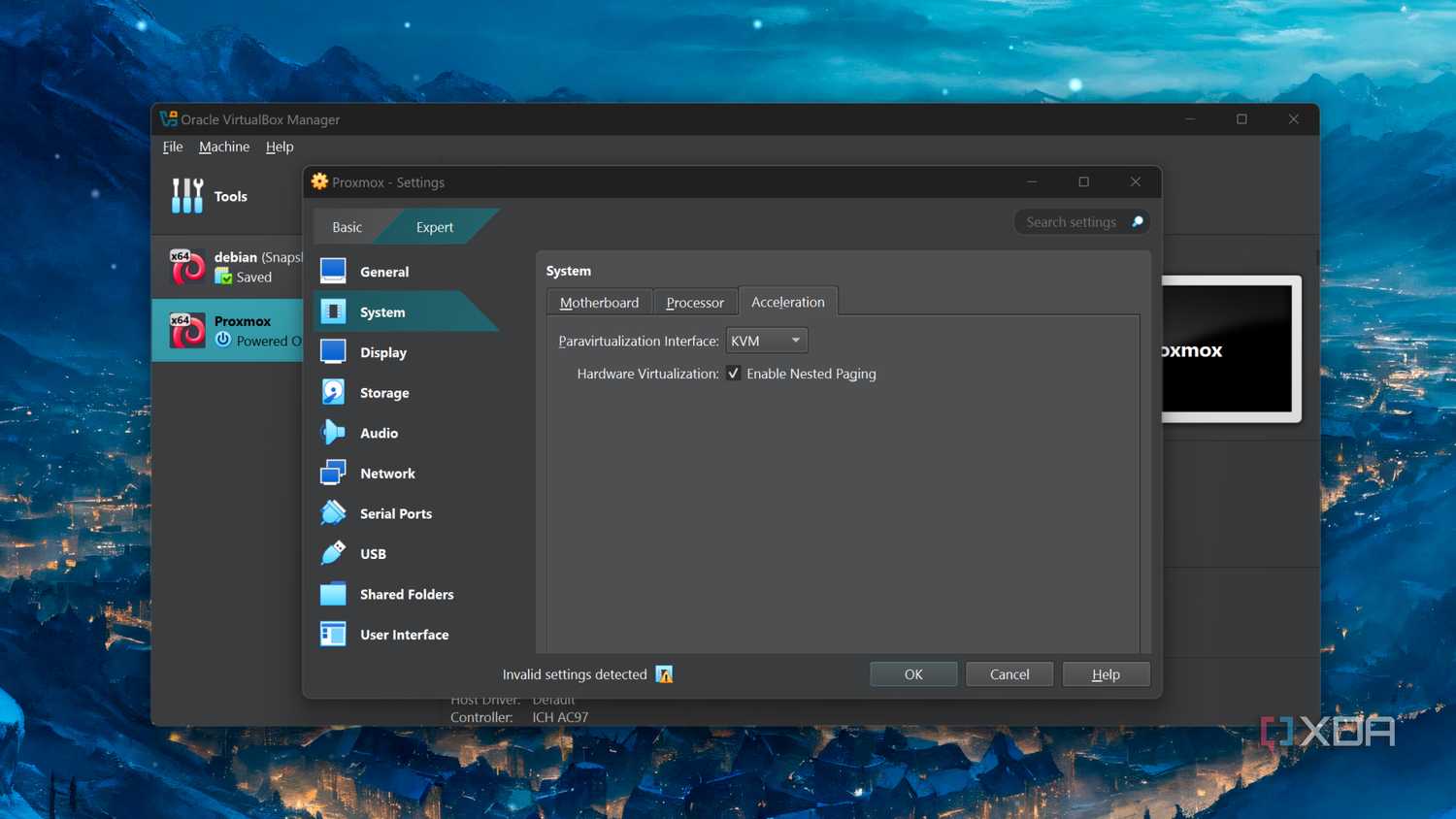 Enabling KVM in VirtualBox