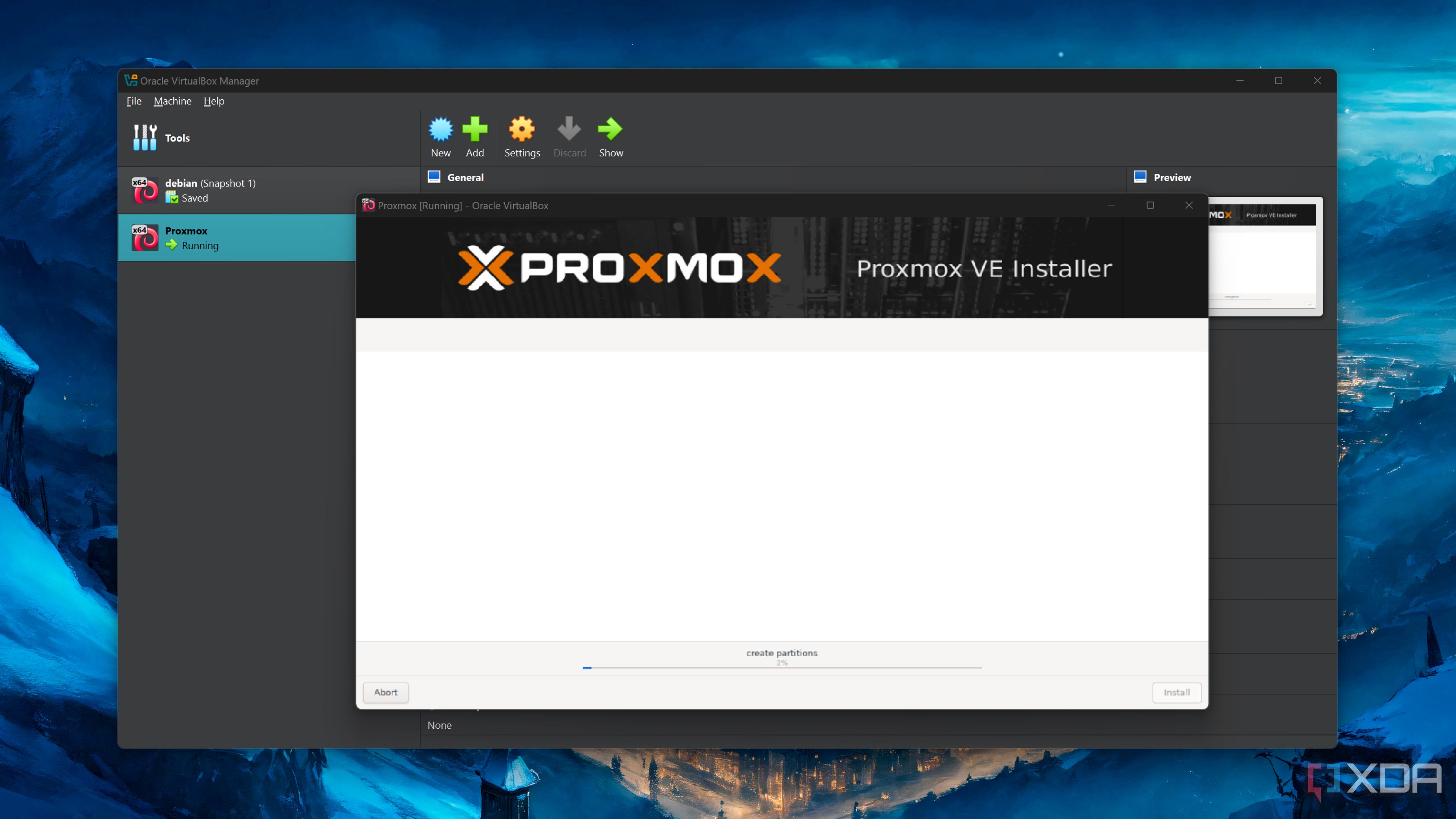 Installing Proxmox inside a VirtualBox VM
