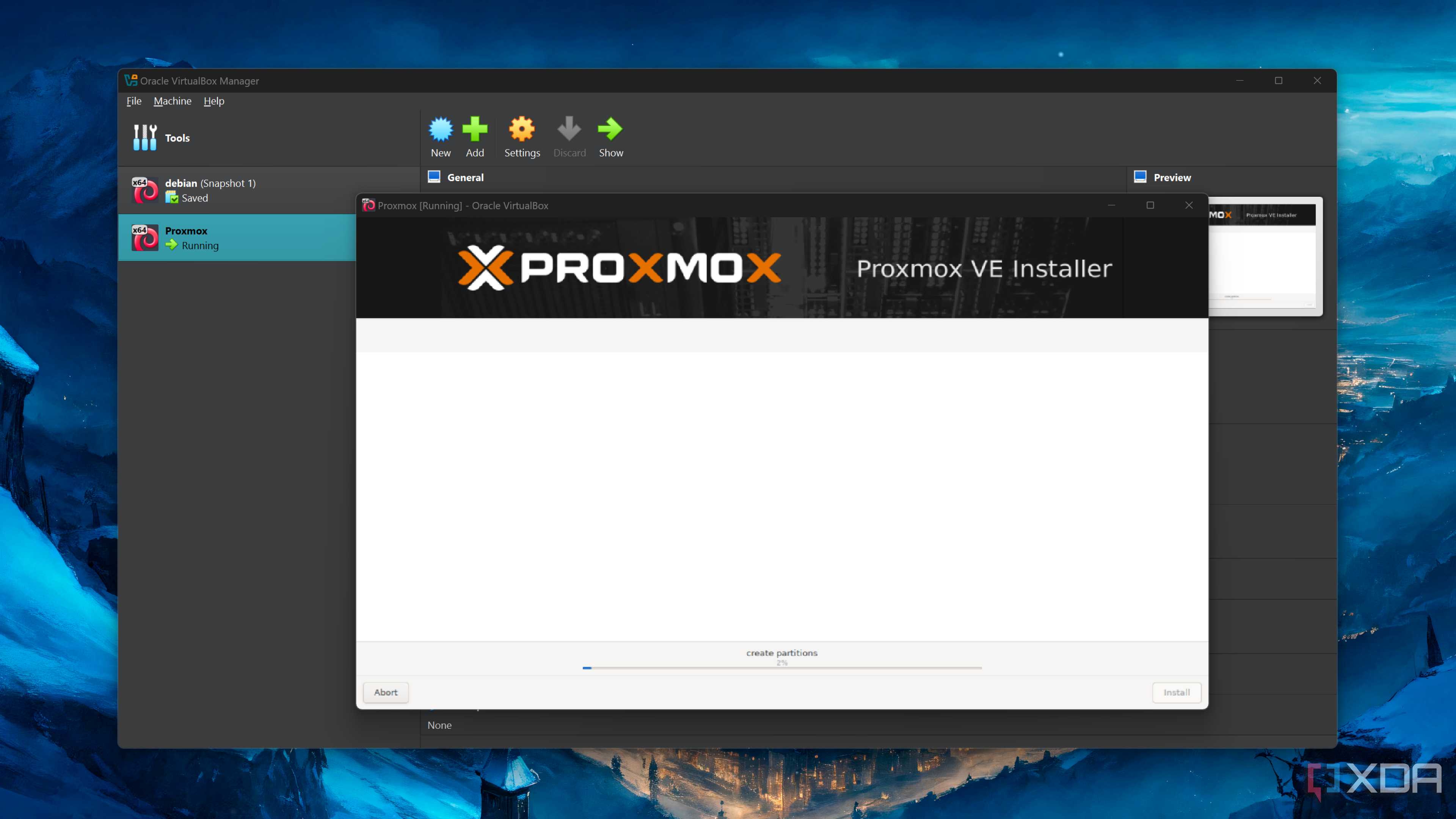 Installing Proxmox inside a VirtualBox VM