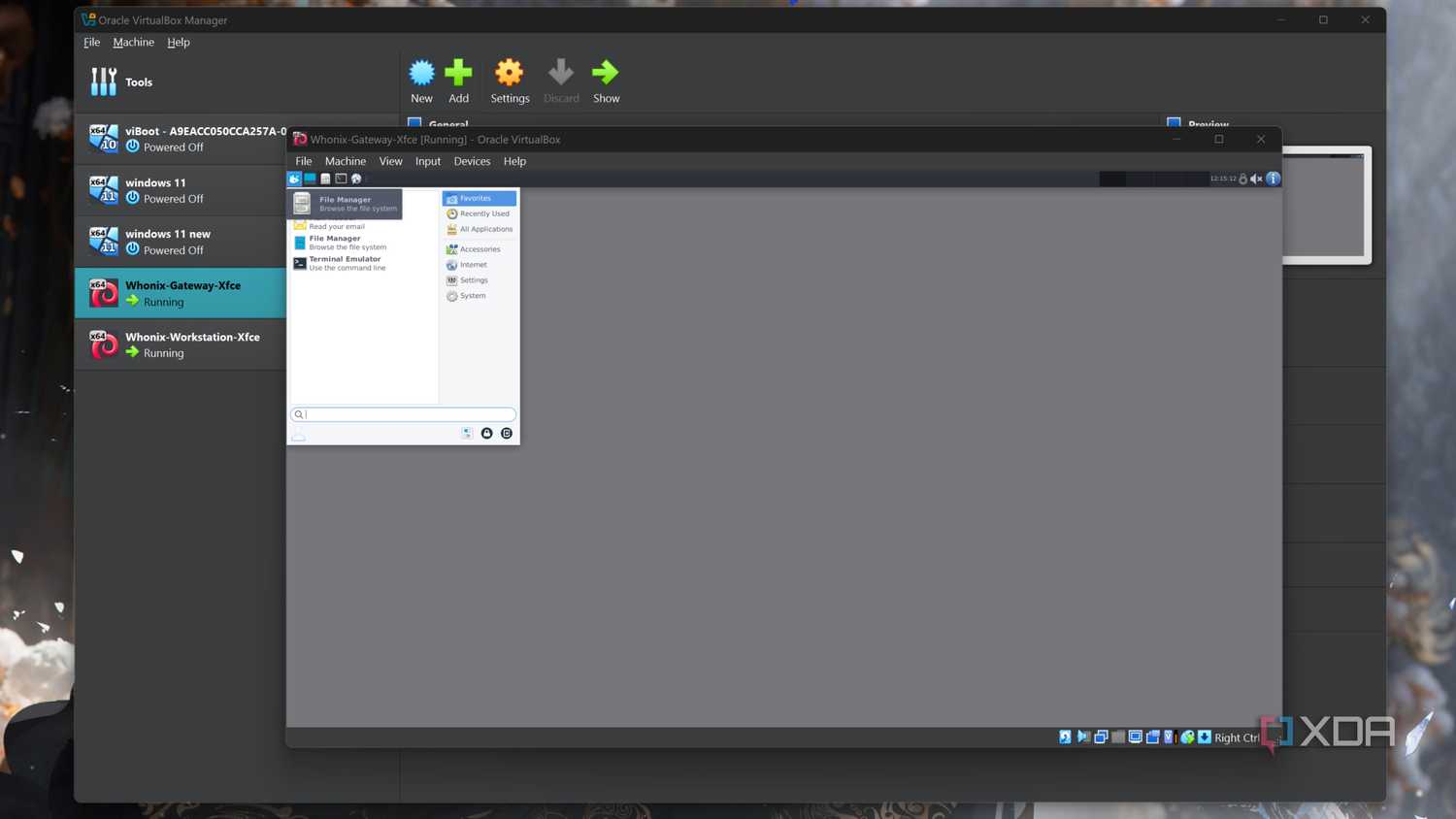 Running Whonix on VirtualBox