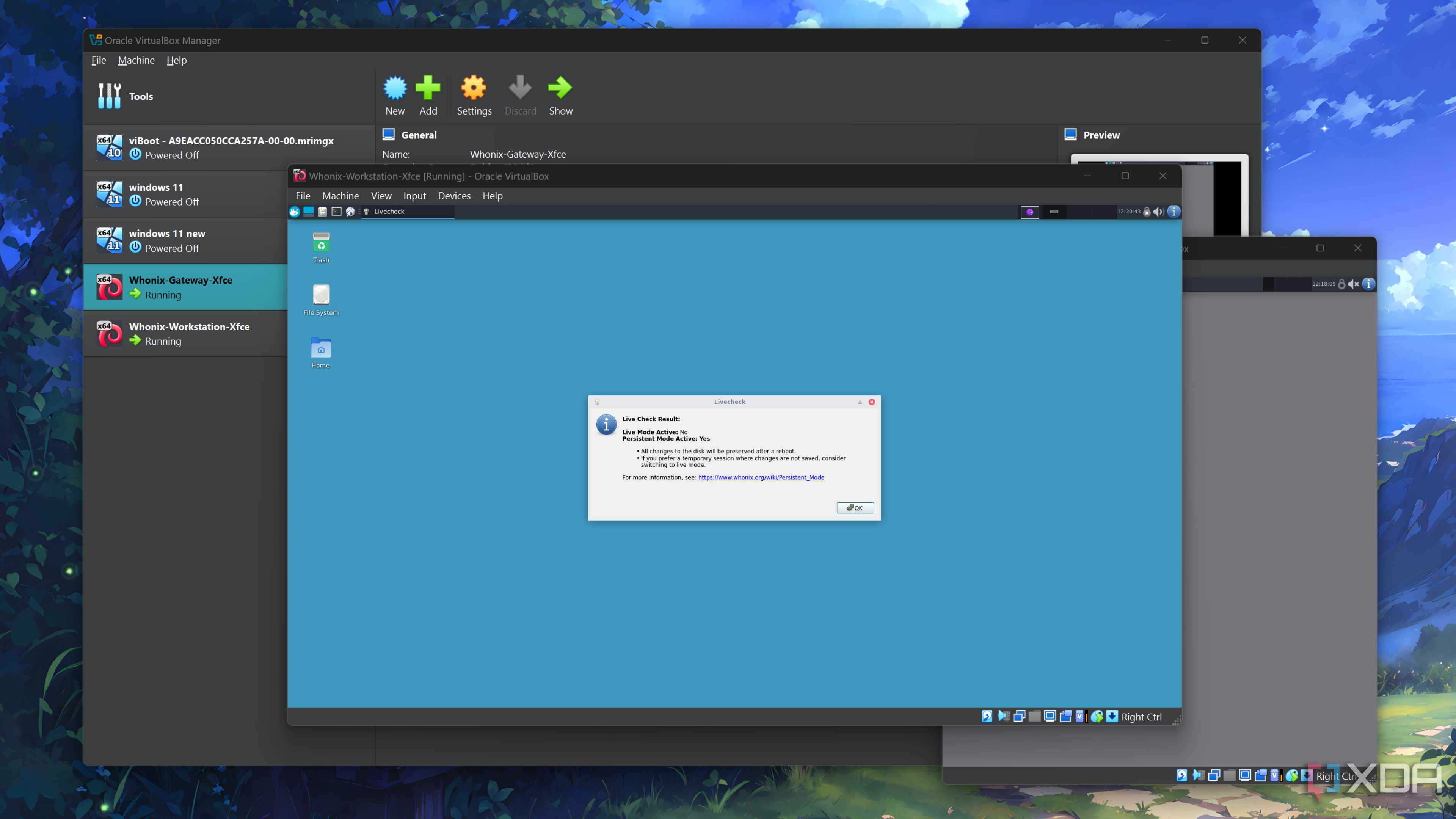 Running Whonix on VirtualBox