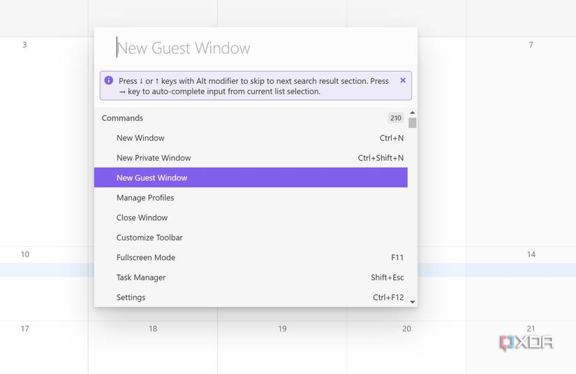 Quick commands for Vivaldi