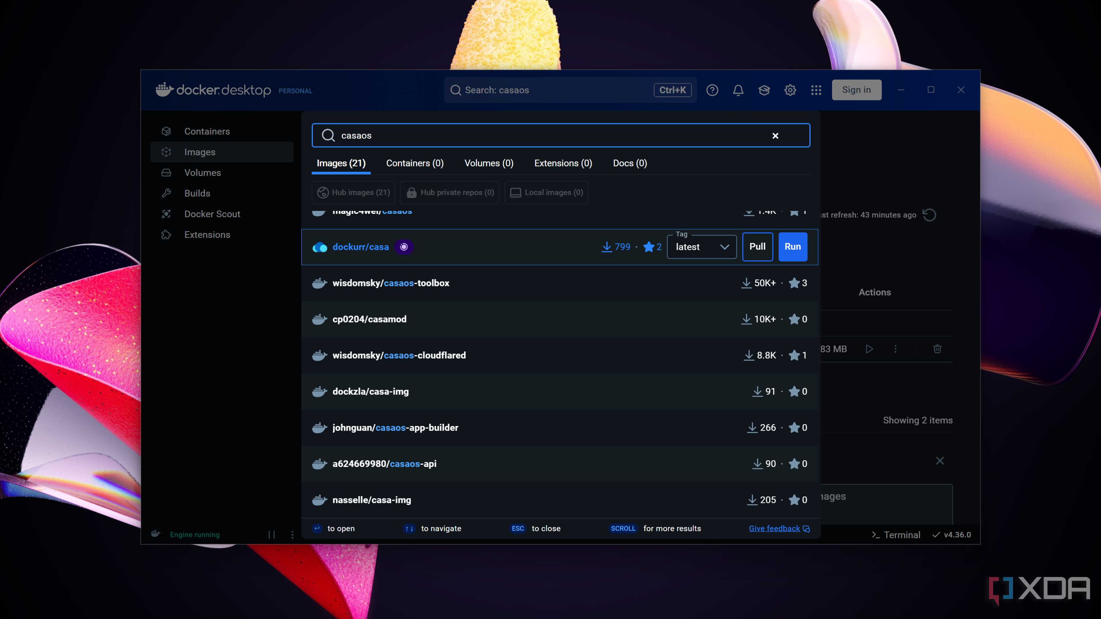 Docker Desktop running on Windows 11