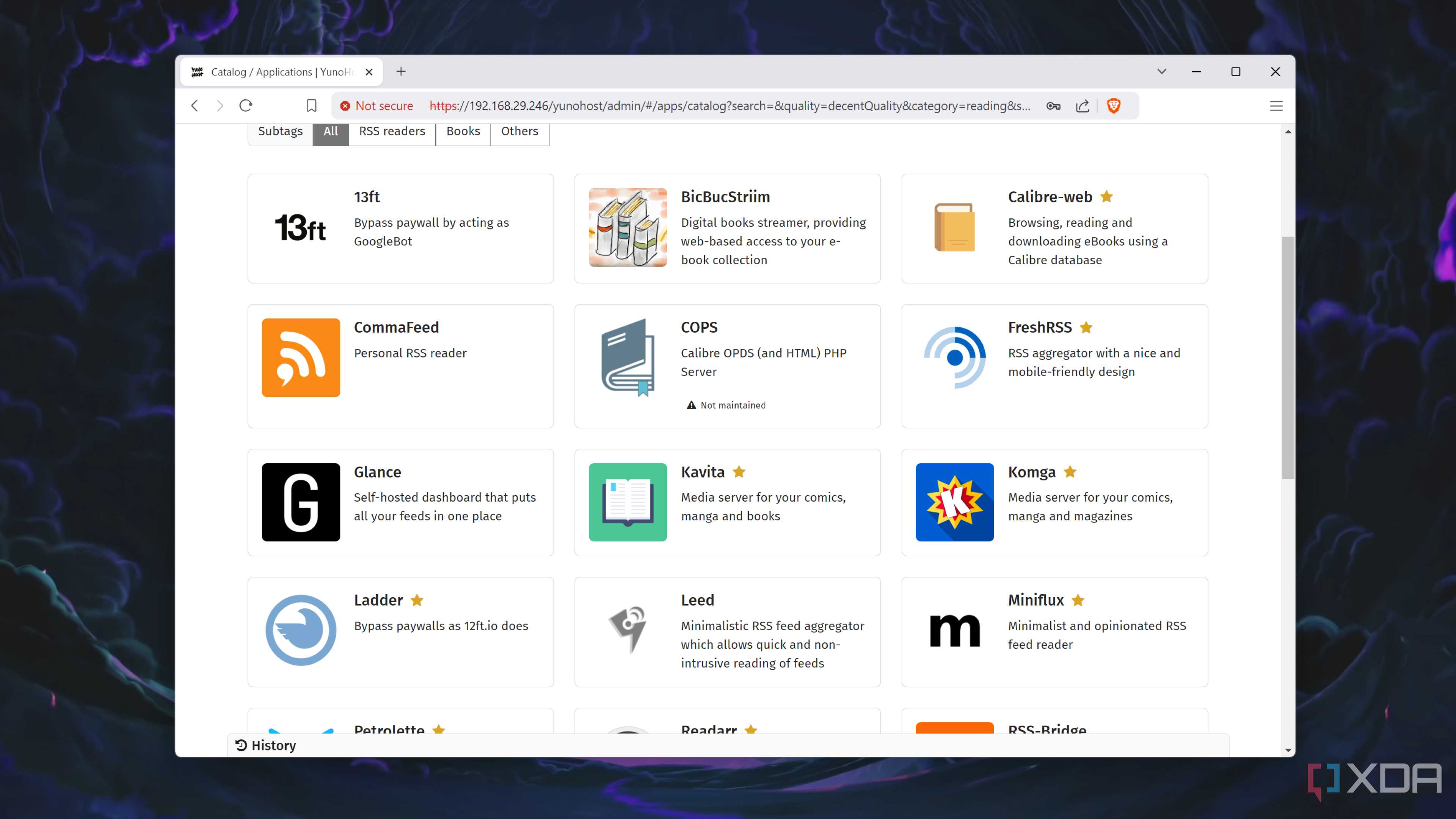 The app collection in YunoHost