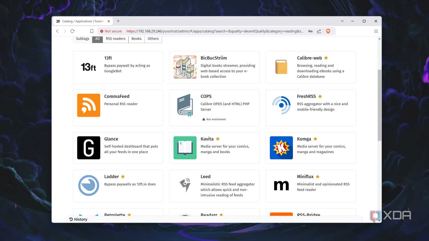 The app collection in YunoHost