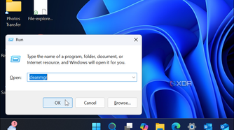 screenshot showing how to launch Disk Cleanup from Run dialog
