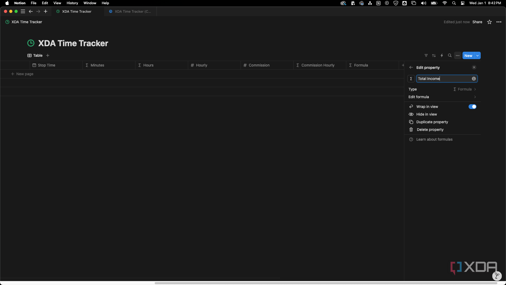 Add a Format property and rename it Total Income