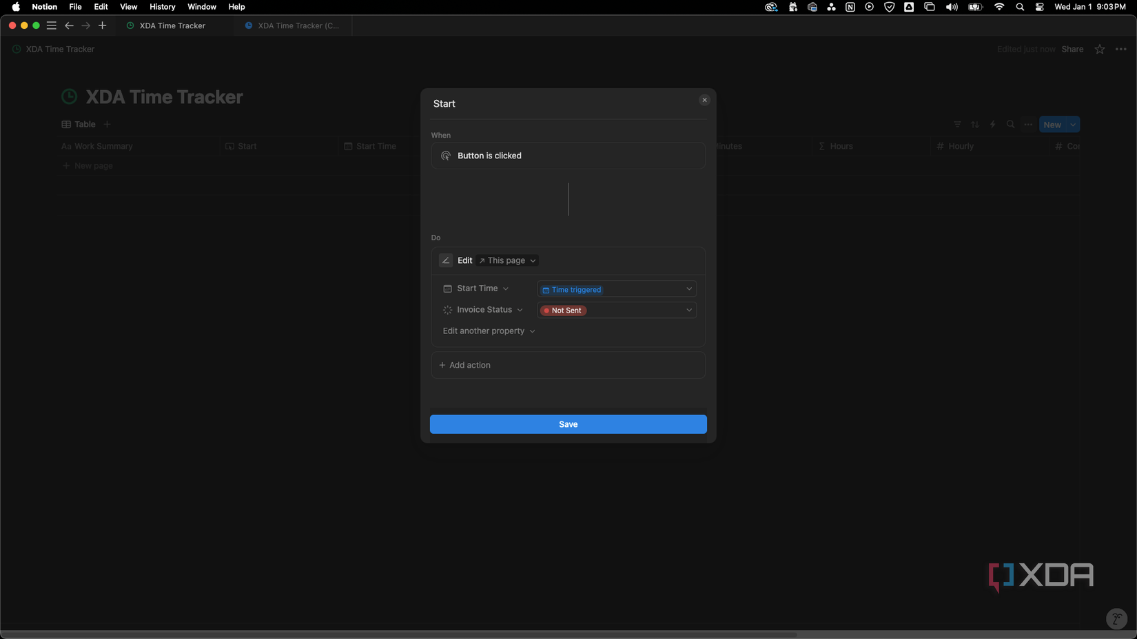 Finished Start button automation programming