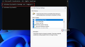 screenshot showing how to run a command to launch Disk Cleanup on Windows 11