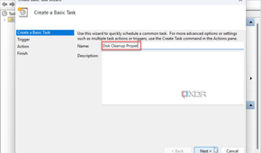 showing how to set a basic task in Task Scheduler on Windows 11