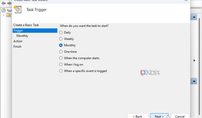 screenshot show setting trigger time in Task Scheduler on Windows 11