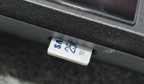 A microsd card inserted inside a Steam Deck