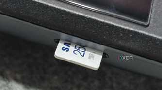 A microsd card inserted inside a Steam Deck