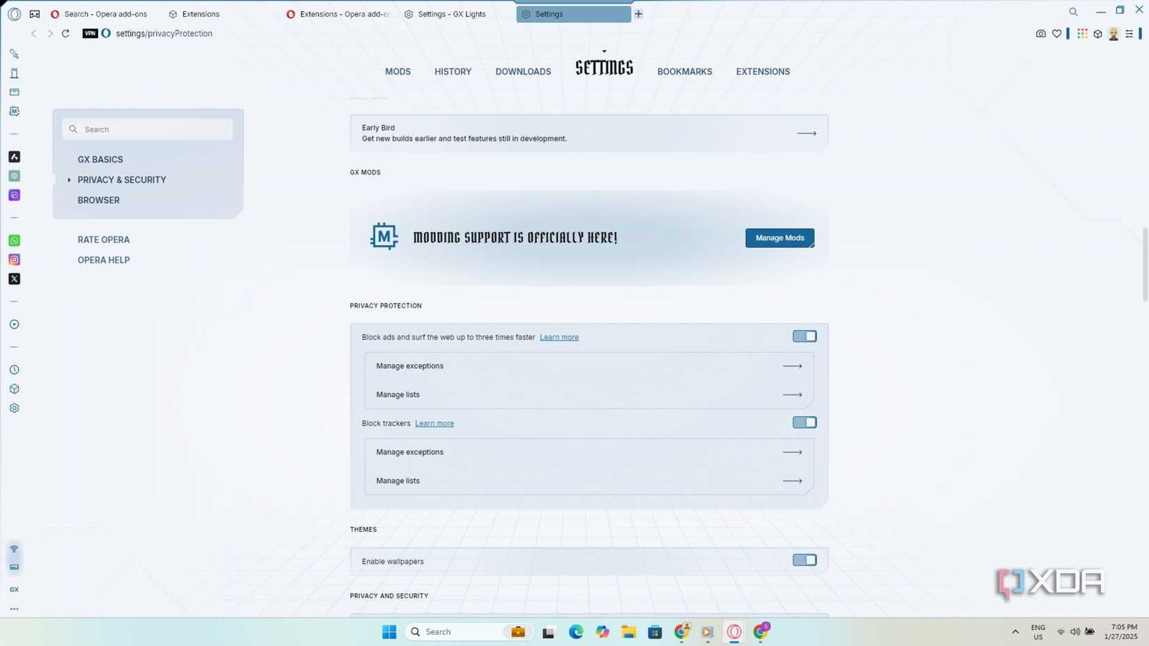 Opera GX Ad blocker
